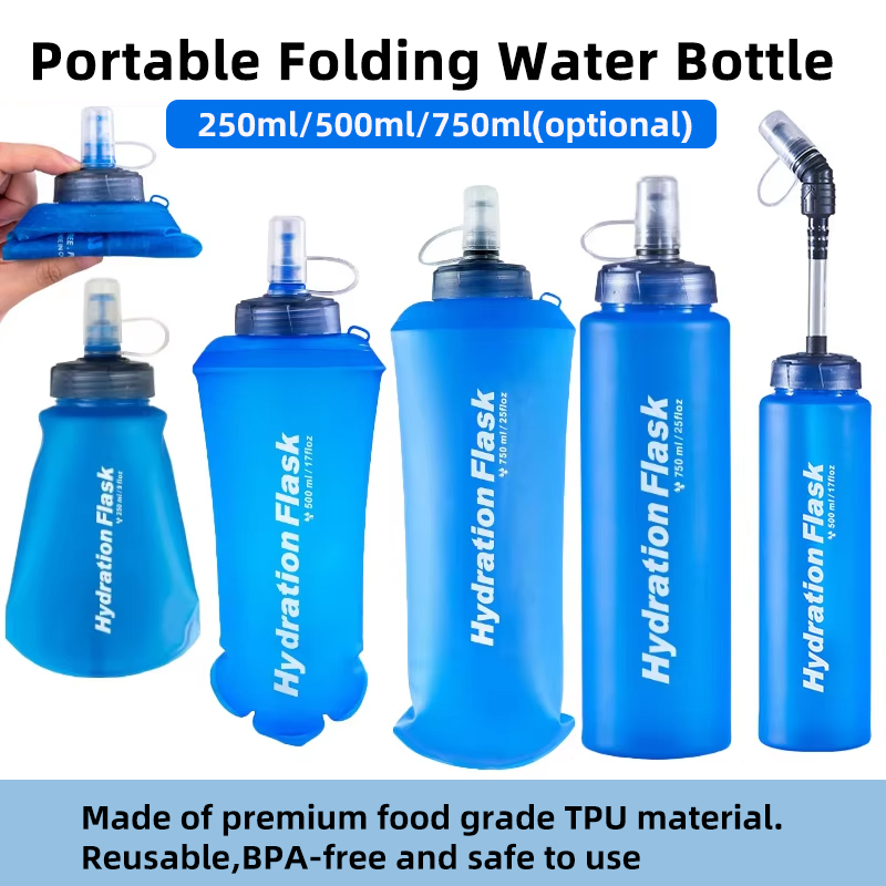 Water Bag Collapsible - 250ml 500ml 750ml Przenośna Składana Butelka