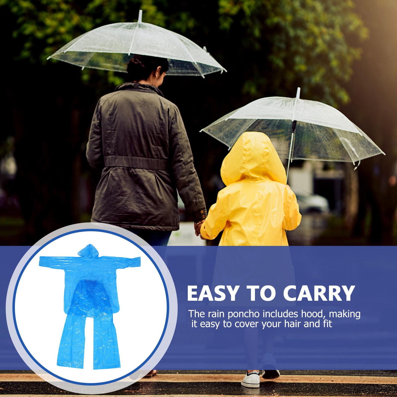 Przezroczysty zestaw płaszcza  – Emergency Poncho Rain recenzja i cena